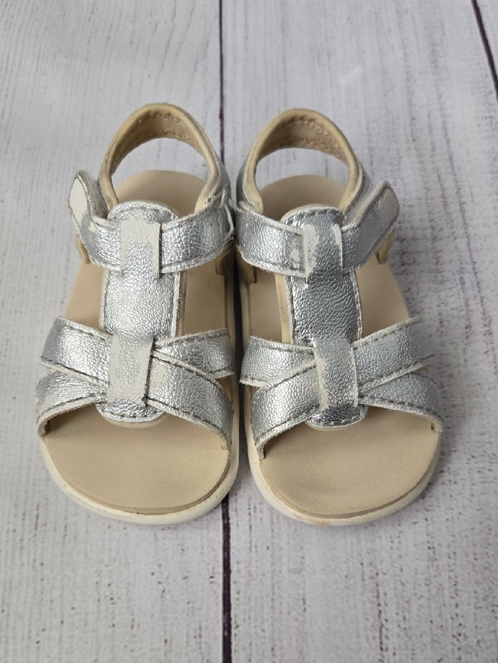See Kai Run Girl Silver Shayna Sandals - Size 4T